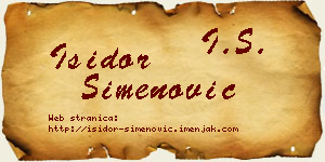 Isidor Simenović vizit kartica